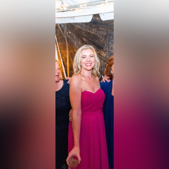 Size 10 Badgley Mischka gown pink strapless - Picture 2 of 3